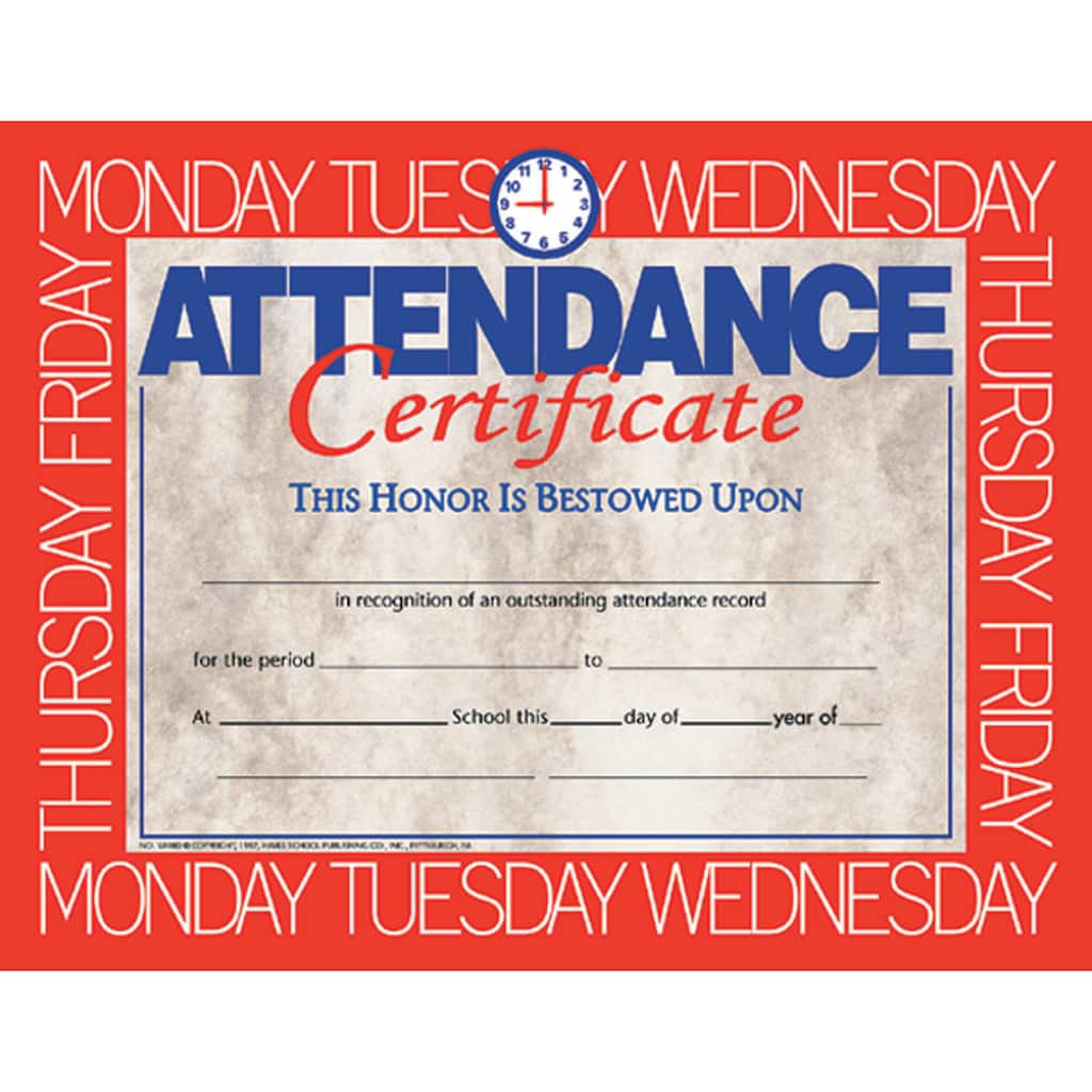 Flipside Products 8.5” x 11” Attendance Certificate, 6 Pack Bundle